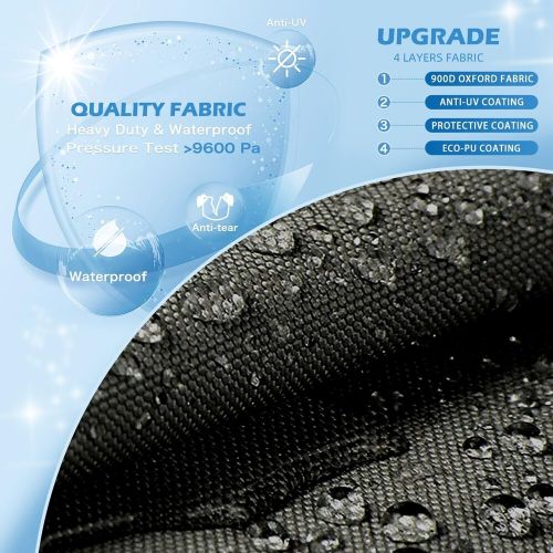 Waterproof 900d pu boat cover with motor cover, 20-22&#039; heavy duty marine grad...