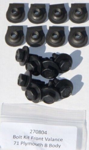 Mopar 71 satellite road runner gtx front valance bolt kit set 16 pcs new 270804