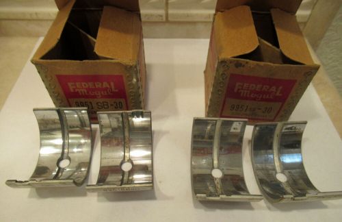 Vintage nos federal mogul main bearing 1940 ford 221 v8 60 hp 9951sb-30 set of 2