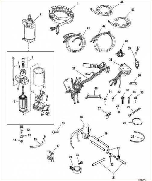 Mercury / mariner electric start conversion kit - 40 / 50 hp 