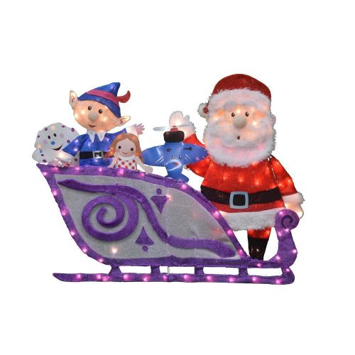 Rudolph&#039;s santa and misfit sleigh light display 16366-l2d