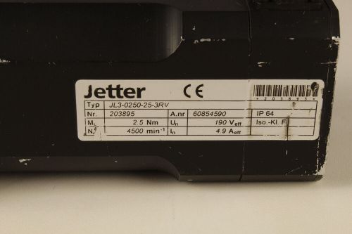 Jetter jl3-0250-25-3rv (servo motor) - 6 months warranty