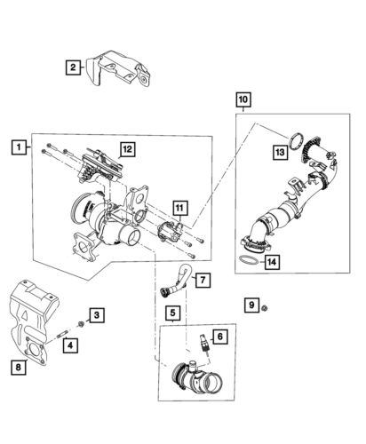 Genuine mopar turbocharger shield 68439082aa