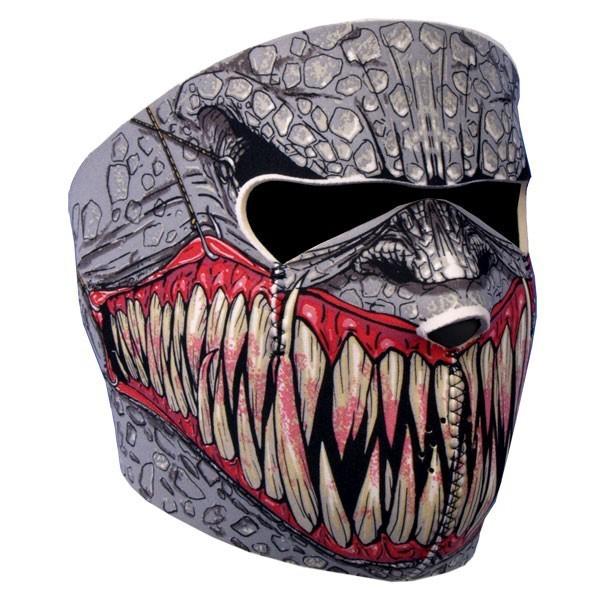 2 in 1 reversible motorcycle biker, ski mobile neoprene face mask - fang face!