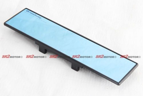 Universal 270mm clip on wide view flat blue tint rear view mirror broadway