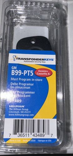 Gm ignition transponder key blank uncut unprogrammed b99-pt5 87488 new lot of 2