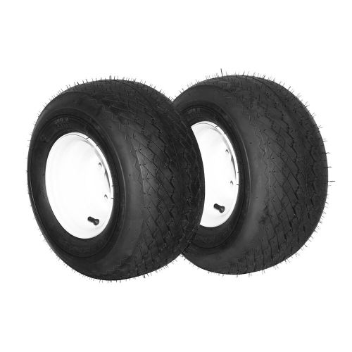 Set of 2 18x8.50-8 lawn mower golf cart tires with rim 4 ply 4 lug tubeless