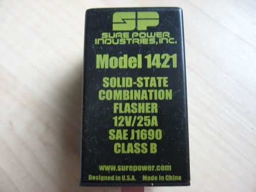 Sure power model 1421 solid state flasher relay 12v 25a 2-prong #r19f