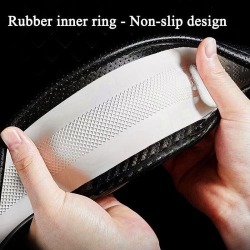 15&#034; carbon fiber leather car steering wheel cover anti slip protector for lexus