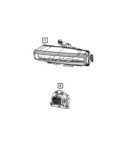 Genuine mopar fog lamp lamp and bracket right 68465140ac