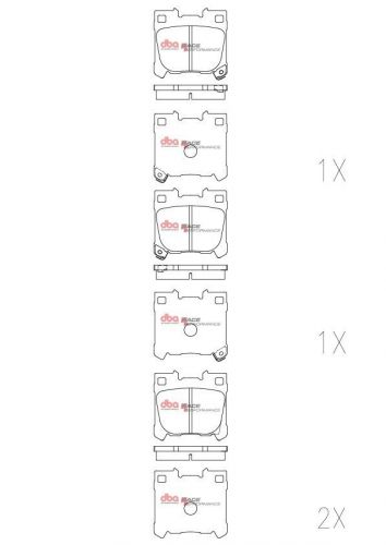 Rear dba race performance brake pads for toyota yaris gr gazoo racing