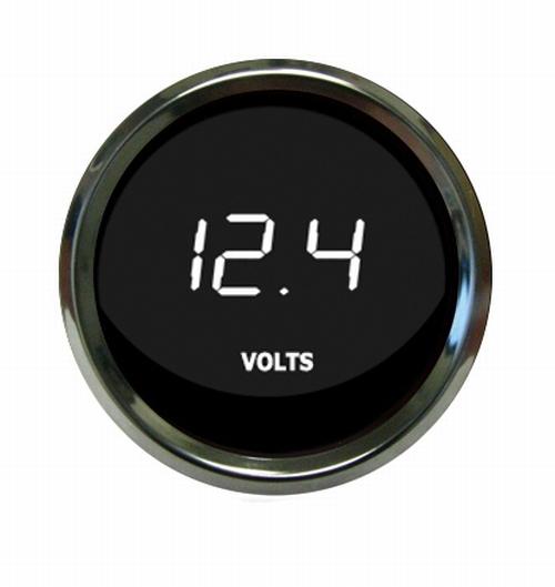 Digital voltmeter gauge white / chrome bezel intellitronix ms9015-w made in usa