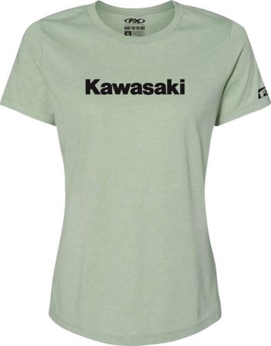 Factory effex kawasaki women&#039;s short sleeve shirt light green