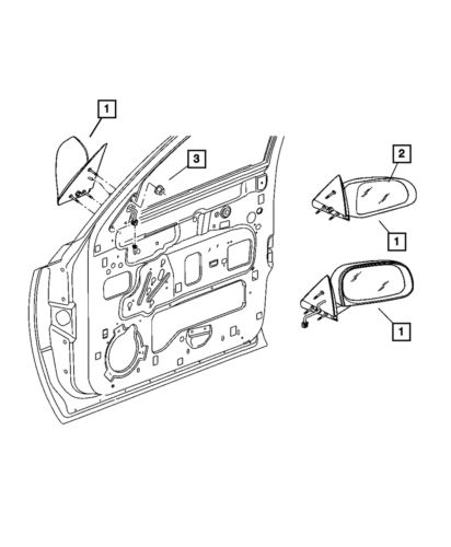 Genuine mopar outside rear-view mirror right 55112640ad