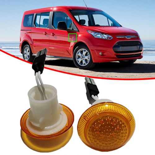 2pcs turn signal led side marker lens for ford transit connect 2010-2021 amber