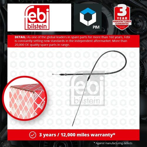 Handbrake cable fits vw corrado 53i 2.9 rear left or right 91 to 95 abv febi new