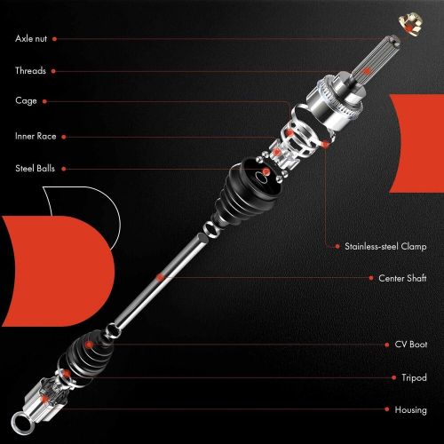 A-premium cv axle shaft assembly compatible with honda civic 2016-2021 l4 1.5l