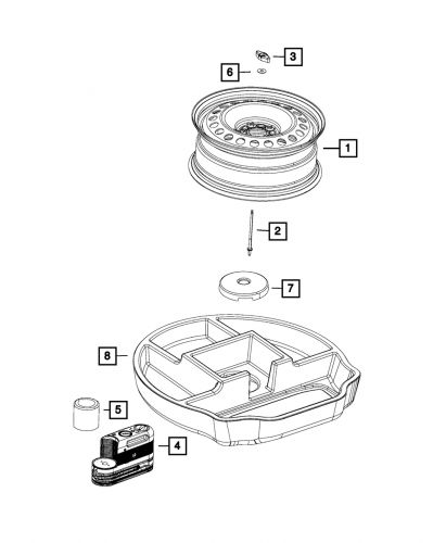 Genuine mopar spare tire nut 6512476aa