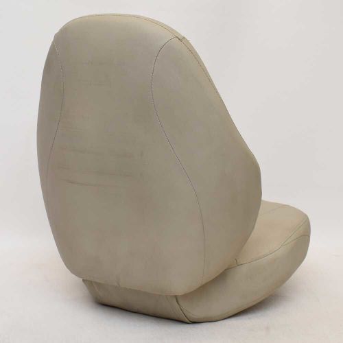 Folding fishing boat seat taupe vinyl 19 1/2 x 24 1/2 inch - tear