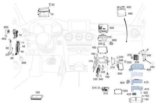 Genuine mercedes-benz control unit complete 000-900-22-18