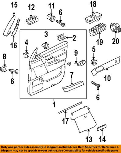 Land rover oem yud501110pvj door window switch panel/door component