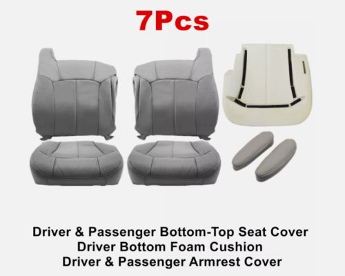 For 1999-2002 chevy silverado gmc sierra front seat cover &amp; foam cushion gray