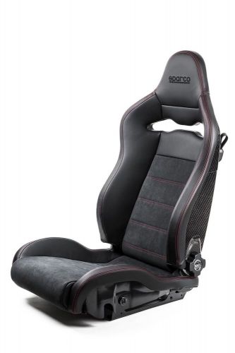 Sparco seat spx special edition black/red w/ gloss carbon shell - right