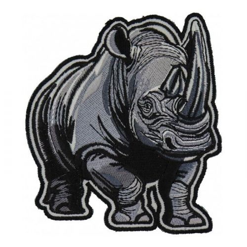 Small wild walking rhino embroidered patch free shipping inside usa