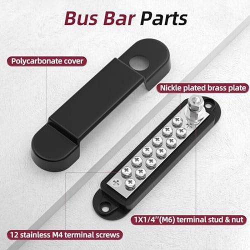 Distribution  12v 150a 1/4inch stud marine bus bar 12 volt dc battery8629