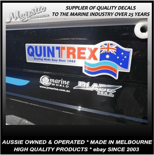 Quintrex - boating made easy -  450mm x 145mm - left / right pair - boat decals