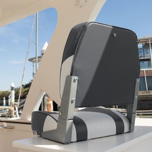 A pair of new low back folding boat seat2 seats c-white/charcoal