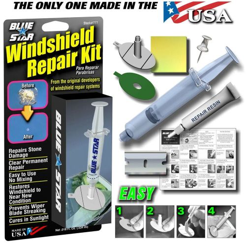 Blue star diy windshield glass repair kit stone damage chip model # 777