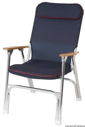 Osculati anodized aluminium foldable chair with polyester padded seat