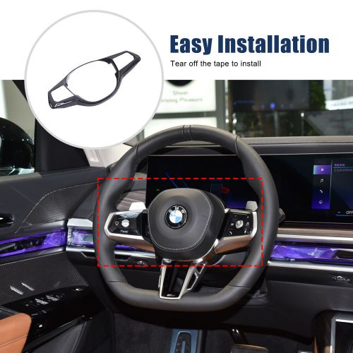 Real carbon fiber steering wheel frame cover for bmw 7 series 2023-2025-