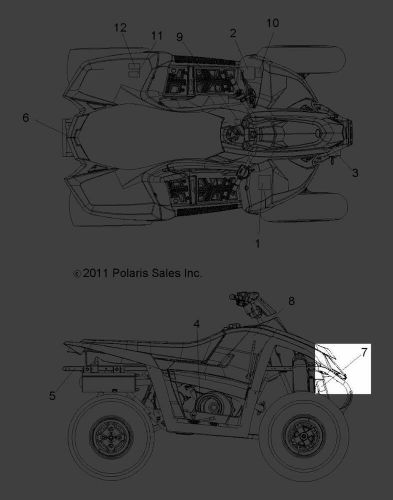 Polaris reflector decal left amber genuine oem part 7176322 qty 1