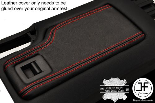 Red stitch genuine leather armrest lid cover for mazda mx5 mk3 3.5 2009-2015-