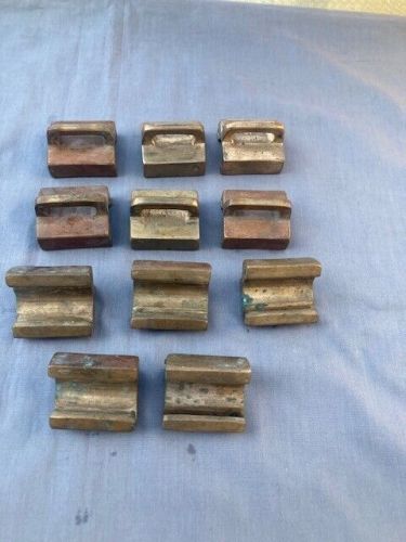 11 matching vintage bronze sailboat car track slides hardware