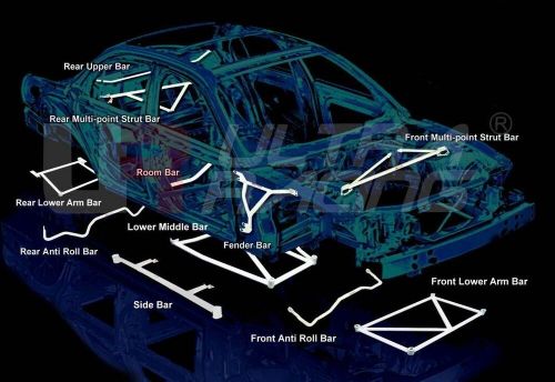 Ultra racing for toyota vios (xp150) 1.5 2wd 5-speed 2013-2016 front tower bar