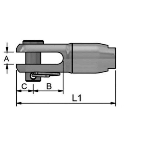 Fork terminal for textile rig Ø 4 mm - 1 pc osculati  - 05.221.04 - 0522104