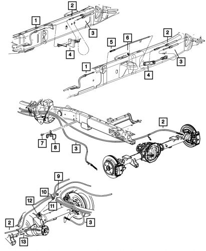 Genuine mopar parking brake cable right rear 68223638ab