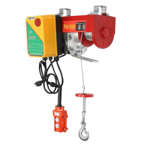 Electric hoist winch lifting engine crane garage hanging cable lift hook 2200 lb