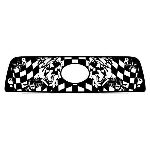 Toyota tundra 07-09 black skull flags front metal grille trim cover grill insert