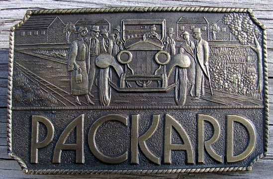 Very rare nos packard advertising belt buckle bronze? nice l@@k #b181