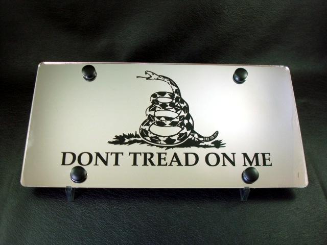 Dont tread on me gadsden mirror laser license plate