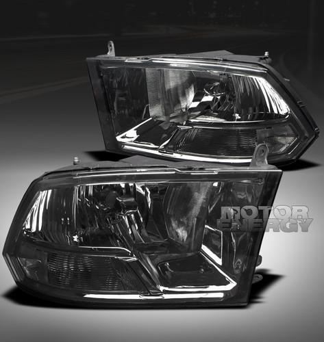 2009-2012 dodge ram pickup crystal headlight lamp smoke 2010 2011 1500 2500 3500