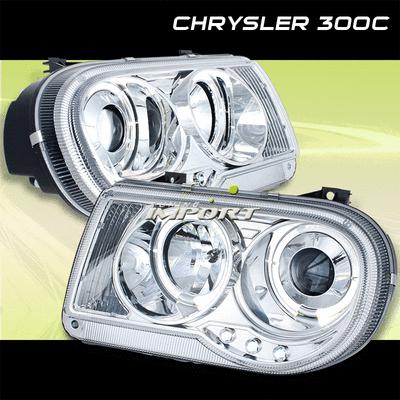 05-09 chrysler 300c led dual halo projector headlights driver+passenger new