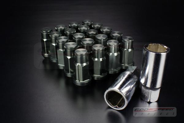 Gsp t-4 wheel rim racing lug nuts 50mm 20 piece w / lock m12 x 1.5 gun meta