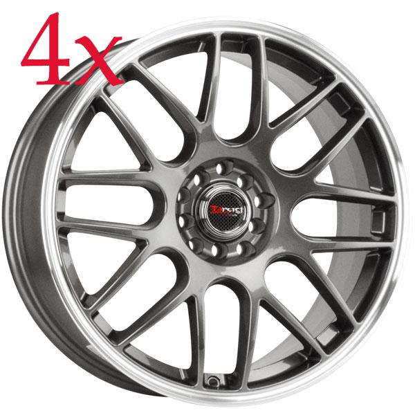 Drag wheels dr-34 18x8 5x100 5x114 +35 gun metal rims g35 g37 350z 370z maxima 