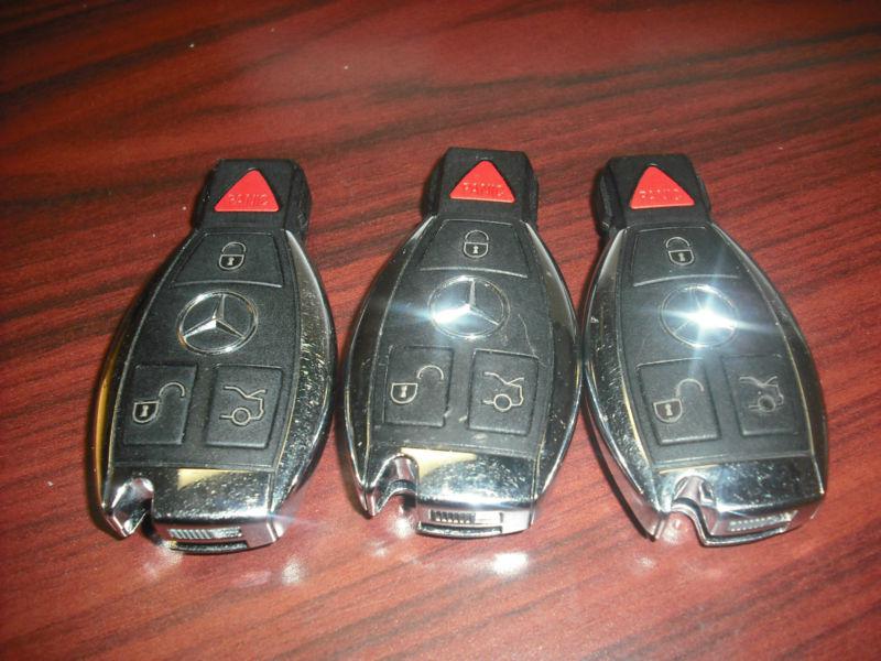 (3) mercedes benz keyless smart remote key entry fob lot #2 fcc id: iyzdc07