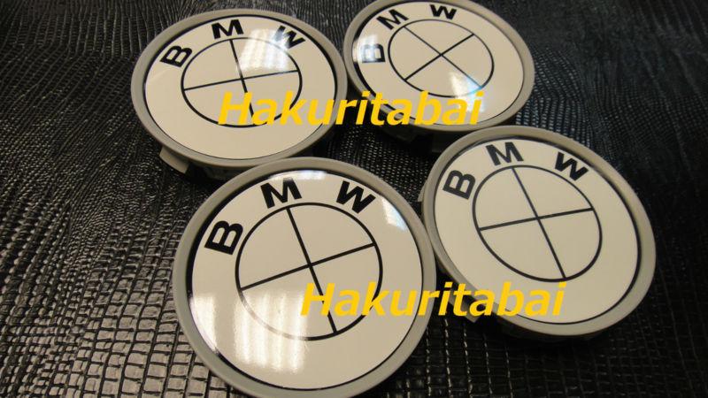 Bmw e53 e46 e36 e39 e60 e63 m3 m5 m6 white style emblem rim wheel center caps